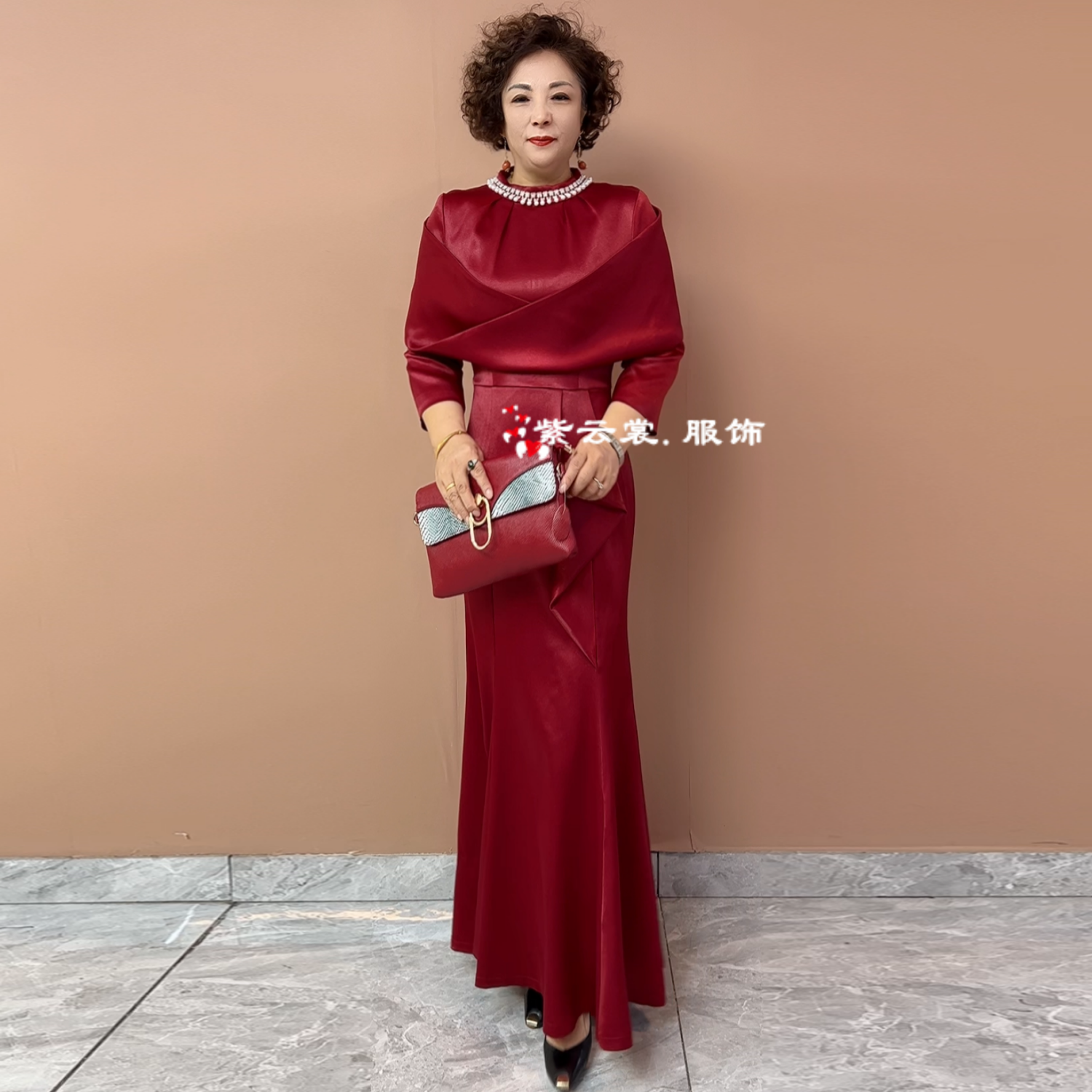 高端喜婆婆婚宴年轻结婚妈妈婚礼高贵洋气鱼尾晚礼服连衣裙敬酒服,淘宝优惠券,粉丝福利购,淘宝优惠卷