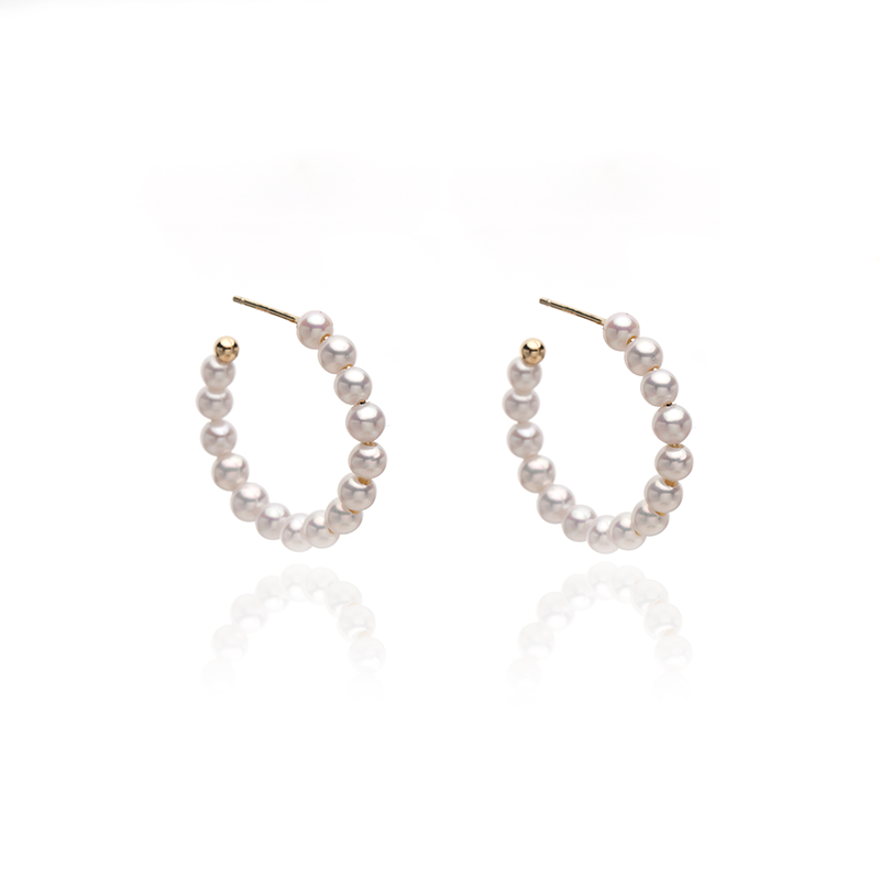 【胡可推荐】红桥珍珠 S925淡水AKbaby白珍珠耳圈耳饰 4-5mm,淘宝优惠券,粉丝福利购,淘宝优惠卷