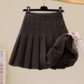 毛呢半身裙女秋冬新款 高腰显瘦减龄学院风百褶裙冬裙加厚a字短裙