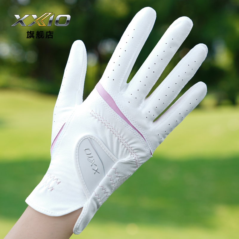 XXIO/XX10 高尔夫手套 女士手套 女款双手白粉色 高尔夫球手套 - 图2