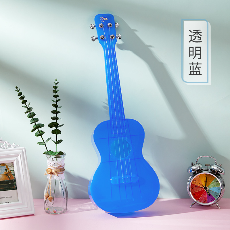 小象乐器专营店水晶尤克里里透明初学者学生成人女男23寸乌克丽丽儿童入门小吉他2