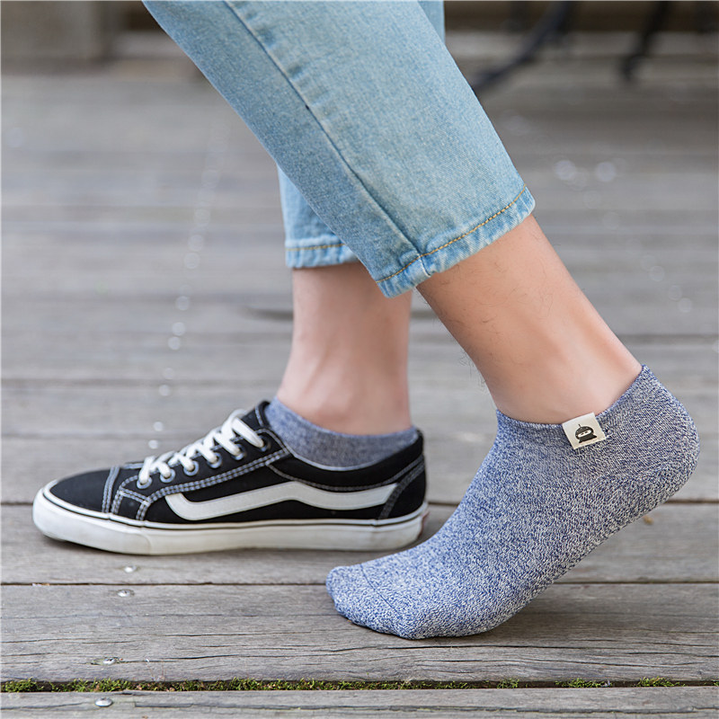 浅口夏季纯棉防臭中筒低帮潮男短袜 素班短袜/打底袜/丝袜/美腿袜