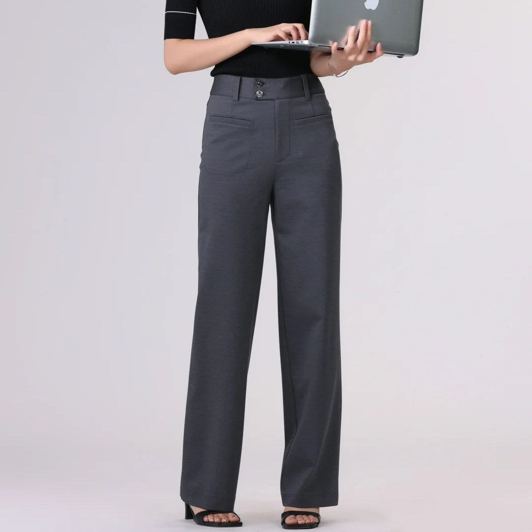 商场同款女装2025秋冬季新款百搭显瘦休闲加绒高腰直筒休闲长裤子