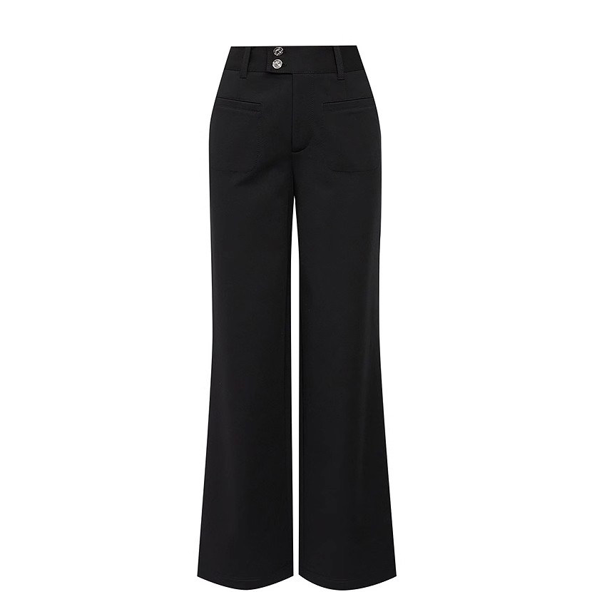 商场同款女装2025秋冬季新款百搭显瘦休闲加绒高腰直筒休闲长裤子