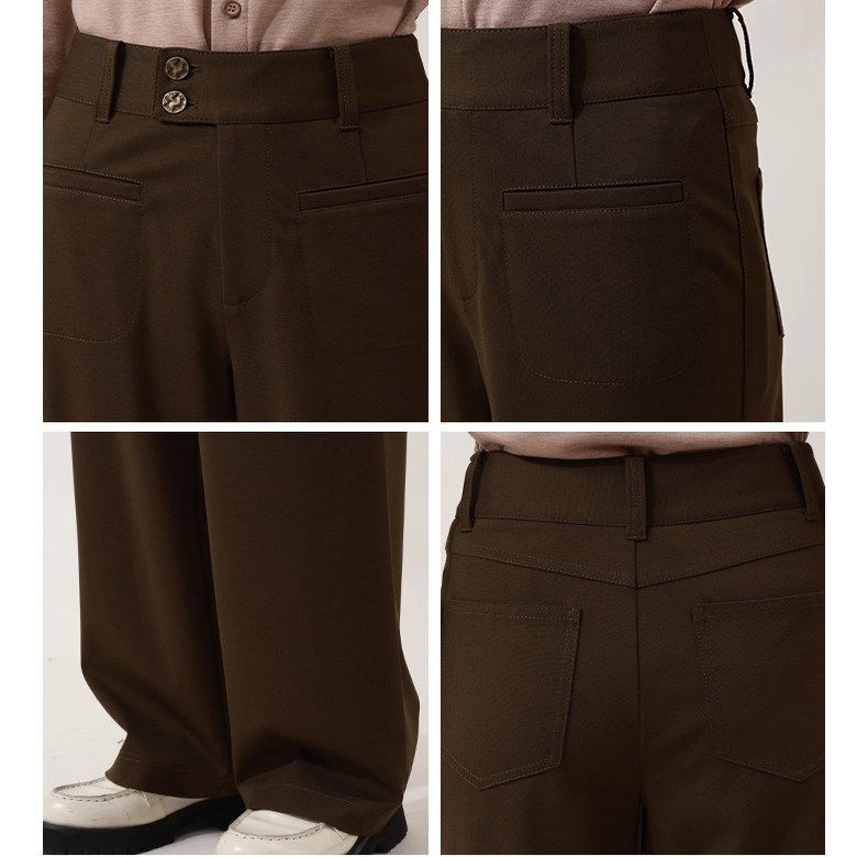 商场同款女装2025秋冬季新款百搭显瘦休闲加绒高腰直筒休闲长裤子