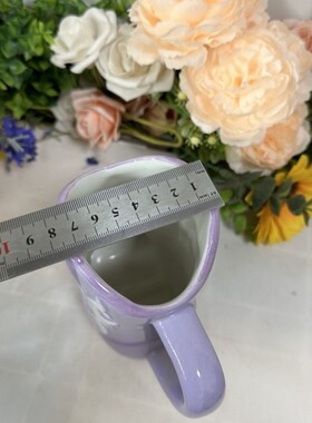 新款个性陶瓷万圣节紫色粉色圣诞靴马克杯造型笔筒家居收纳花瓶