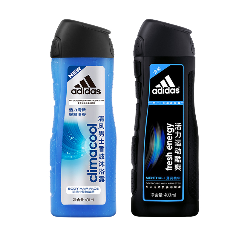 阿迪达斯点妆专卖店阿迪达斯男清风沐浴露大容量旅行装洗发露源动二合一留香沐浴乳0