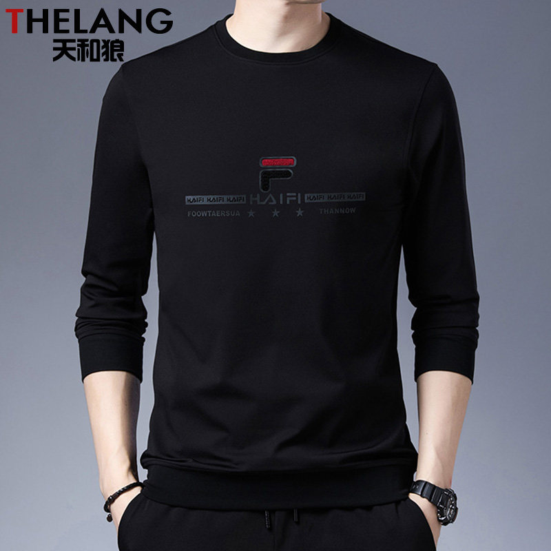 秋冬新款长袖t恤男士中青年服卫衣 天和狼T恤