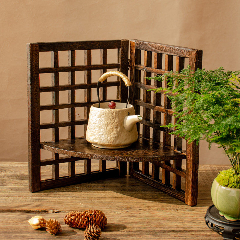 实木小屏风桌面摆件镂空手工艺品中古风装饰仿古茶具花架屏风架子,淘宝优惠券,粉丝福利购,淘宝优惠卷