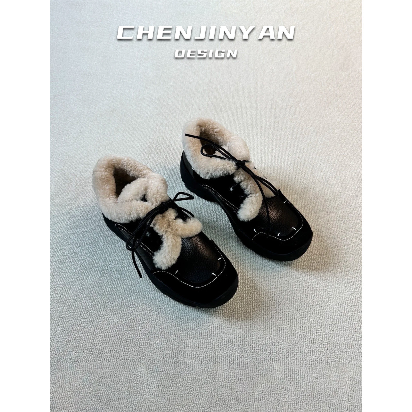 牛皮版！冬季加绒厚底单鞋女保暖羊羔毛毛鞋百搭真皮英伦风乐福鞋,淘宝优惠券,粉丝福利购,淘宝优惠卷