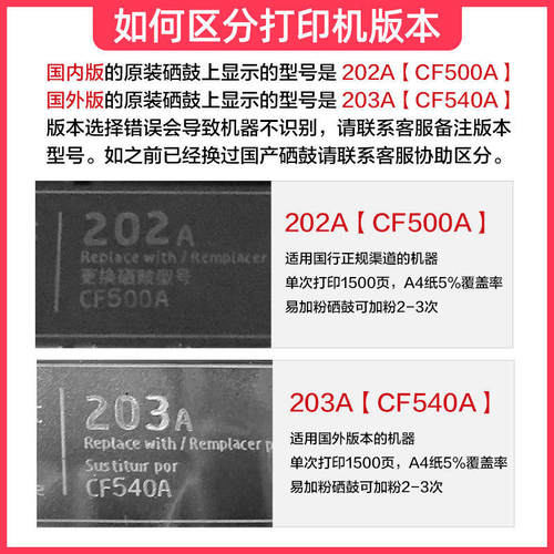 适用惠普m281fdw硒鼓 CF500A激光彩色打印机墨盒HP202A 203A M280nw/dn M281fdn m254dw/dn/nw碳粉盒 CF540A - 图1