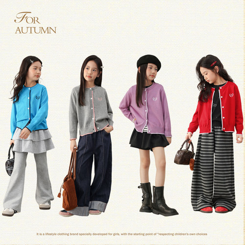 NORNOR陈大猪女童开衫外套秋季薄款好看休闲外搭儿童针织毛衣女孩 - 图3