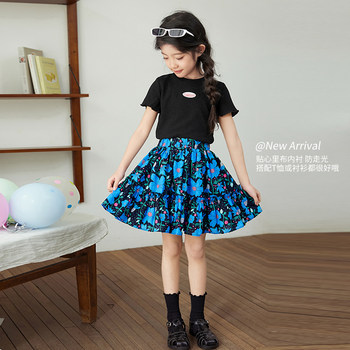 Chen Dazhu Girls' Skirt 2024 Summer Sweet Cake Skirt ແບບຕາເວັນຕົກຂອງເດັກນ້ອຍ Skirt ສີຂາວອະເນກປະສົງ