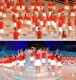 Nylon Red Beautiful Chorus Group Uniforms and Cheerleading Uniforms