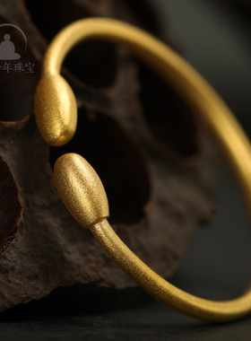 珠宝儿童实心满月黄金手镯