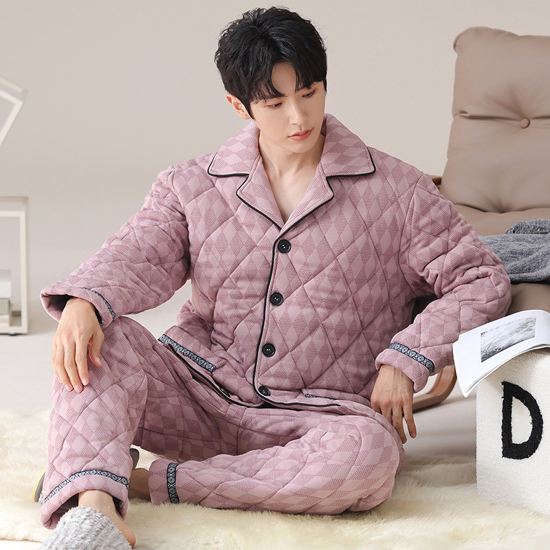 睡衣男款冬季三层夹棉2025新款冬天男士加绒加厚家居服套装可外穿,淘宝优惠券,粉丝福利购,淘宝优惠卷