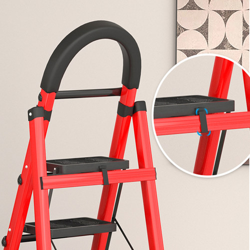 储冠加厚梯子家用折叠室内多功能加厚便携超市轻便取货凳小叉扶梯 - 图3