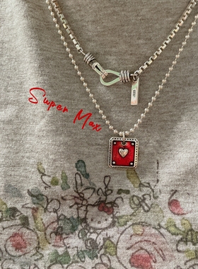 Super max原创小众设计款纯银s925重工八角链钩扣复古叠戴项链