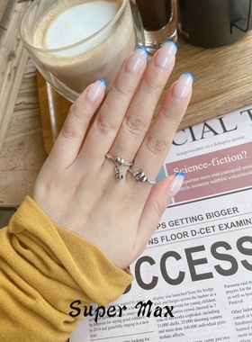 韩国东大门进口925叠戴复古戒指