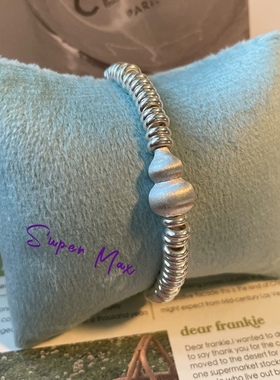 supermax原创小众设计S925纯银拉丝素银葫芦胖圈圈盘缠叠戴手链