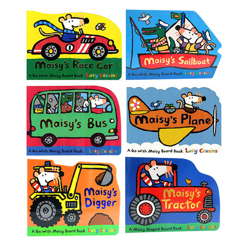 Maisy小鼠波波英文绘本 英文原版 儿童英语读物纸板书 Maisy's Fire Engine/Sailboat/Tractor/bus作者Lucy Cousins 交通工具造型 - 图2