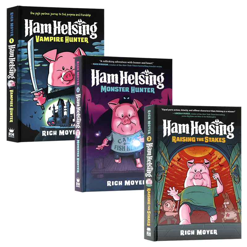 汉姆赫辛系列1-3册英文原版漫画小说 Ham Helsing  儿童全彩漫画绘本图画冒险小说历险探奇故事精装进口英语原版书籍