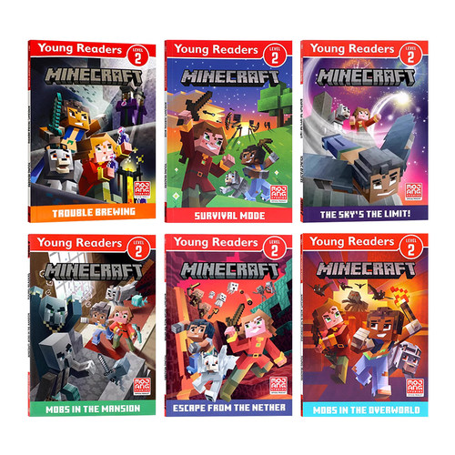 Minecraft Young Readers Level 2 我的世界分级读物2级6册 进口英文原版逃离幽冥生存模式儿童冒险游戏故事书 青少年课外英语阅读 - 图0