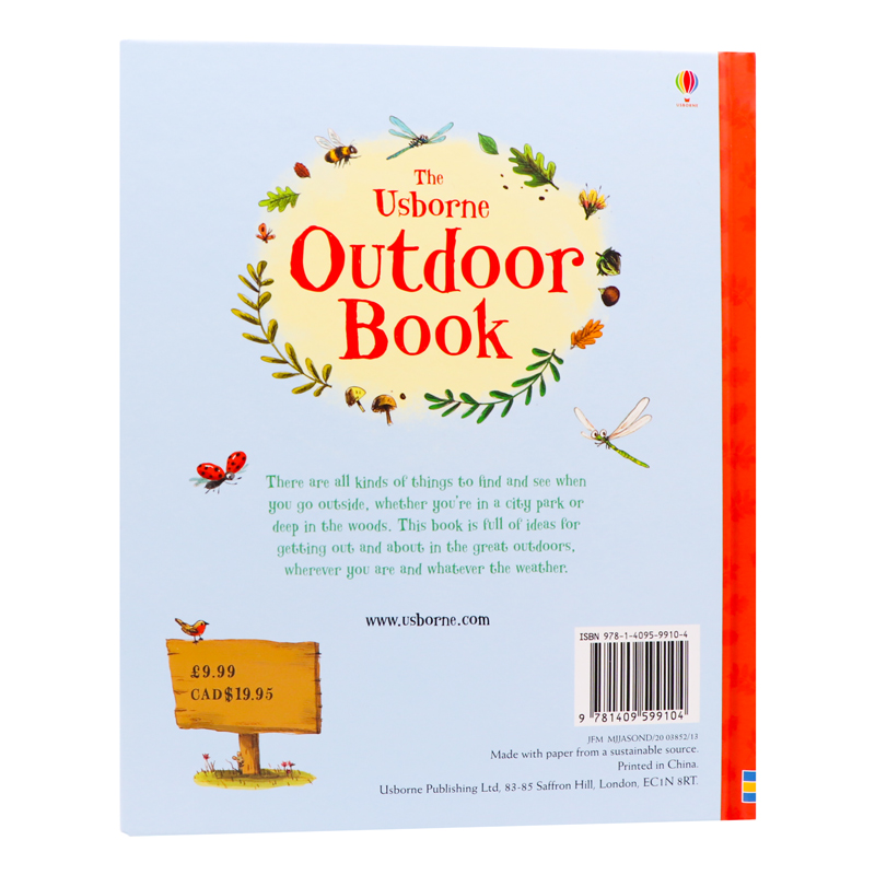 户外图书 英文原版绘本 The Usborne Outdoor Book 精装儿童英文启蒙读物 识别野生动植物确保安全的建议 Usborne 出版