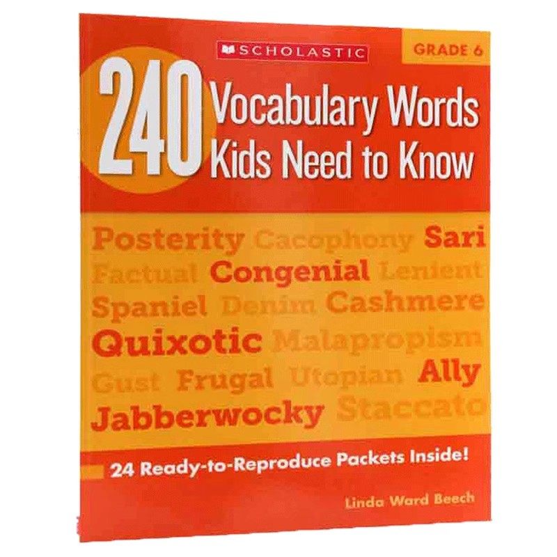 六年级孩子需要知道的240个单词词汇英文原版 Vocabulary Words Kids Need to Know Grade 6  Scholastic 学乐练习册小学英语教辅