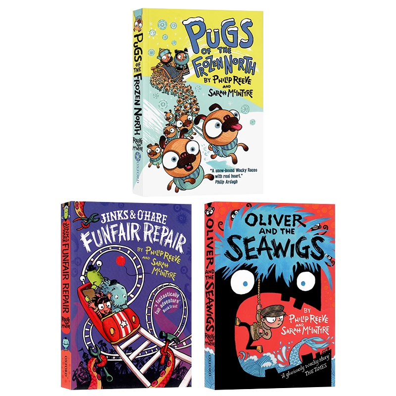 里夫与麦金太尔历险记3册套装 英文原版漫画 Reeve and McIntyre Adventures 金克斯和奥黑尔游乐场维修/冰冻北方的Pugs课外读物 - 图0