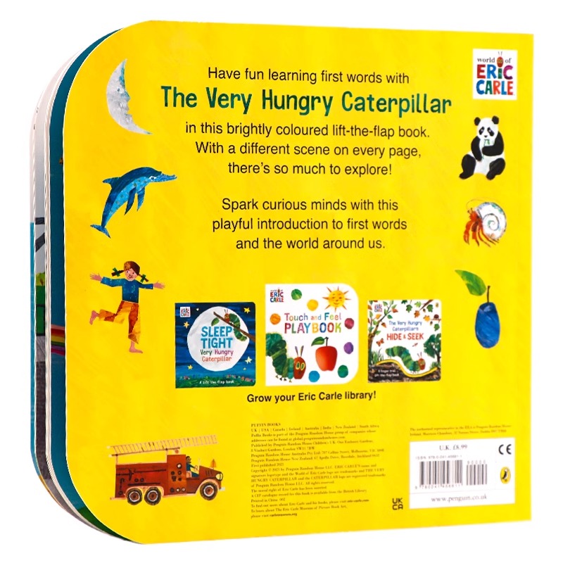 好饿的毛毛虫单词认知纸板翻翻书英文原版绘本The Very Hungry Caterpillars First 100 Words艾瑞卡尔爷爷Eric Carle儿童英语启蒙 - 图0