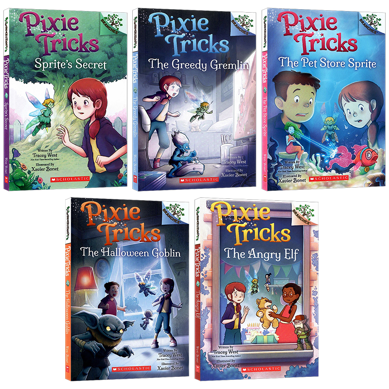 学乐大树系列 精灵游戏5册合售 英文原版 Pixie Tricks1-5 儿童桥梁章节书 小学生英语课外阅读读物 奇幻冒险故事 - 图0