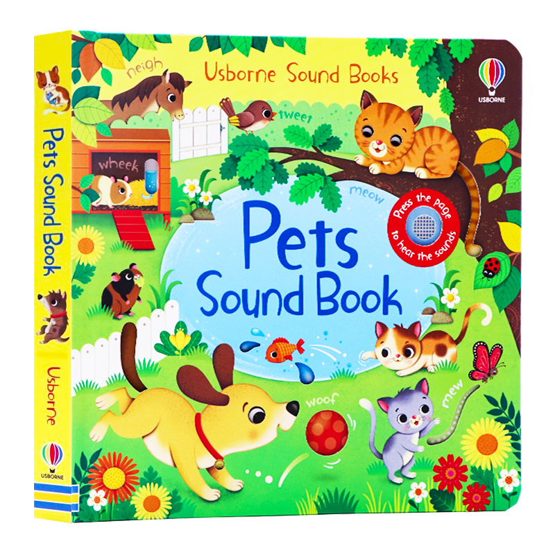 Usborne宠物音乐发声书 英文原版绘本 Usborne Sound Books Pets Sound Book 宝宝早教启蒙英语绘本纸板玩具书 洞洞书 提升观察力 - 图3