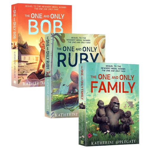 纽伯瑞奖3册套装 英文原版The One and Only Ruby Family Ivan Bob 纽伯瑞金奖作者儿童文学进口正版青少年英语课外阅读章节桥梁书 - 图3