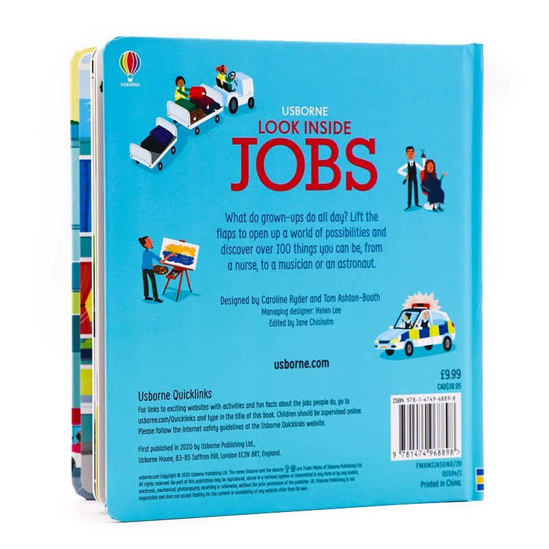 Usborne看里面系列工作 Look Inside Jobs 英文原版绘本进口图画书工作认知 儿童科普百科立体翻翻书精装纸板书偷偷看尤斯伯恩 - 图0