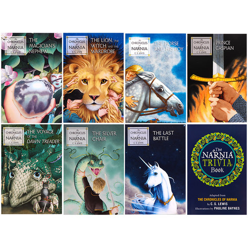 新版纳尼亚传奇8册 英文原版小说 The Chronicles of Narnia 青少年英语奇幻文学 CS Lewis刘易斯The Lion The Witch The Wardrobe - 图0