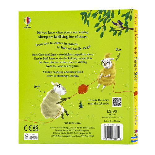 Usborne良好行为系列 乐于分享的绵羊 英文原版绘本 Good Behaviour Guides Sharing for Sheep 品格培养习惯养成启蒙故事图画书 - 图0