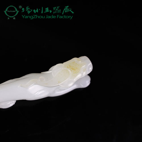 玉缘和田玉俄罗斯白玉招财进宝笔架玉质细腻白度好雕工精美大师 - 图2