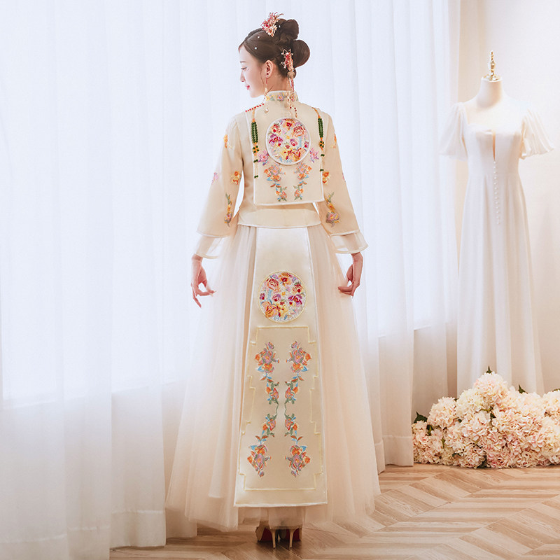 秀禾服新娘2021年新款夏季结婚婚纱 唐黛芬旗袍