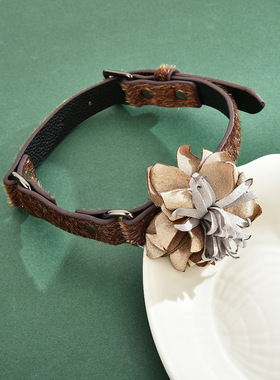 新款法式复古真皮项圈项链