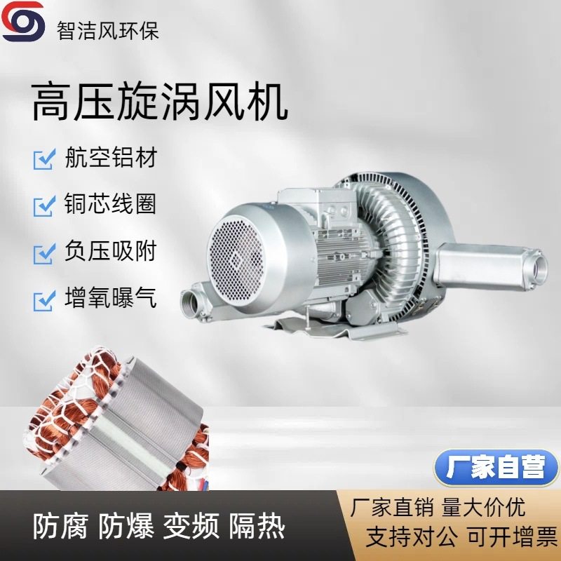 GRB-055高压鼓风机印刷机吸附油罐气体输送用4KW防爆风机漩涡,淘宝优惠券,粉丝福利购,淘宝优惠卷