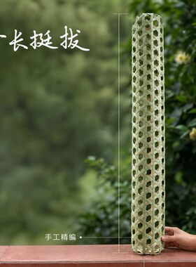 手工竹编竹夫人长条抱枕 夏季清凉透气夹腿纳凉竹制品