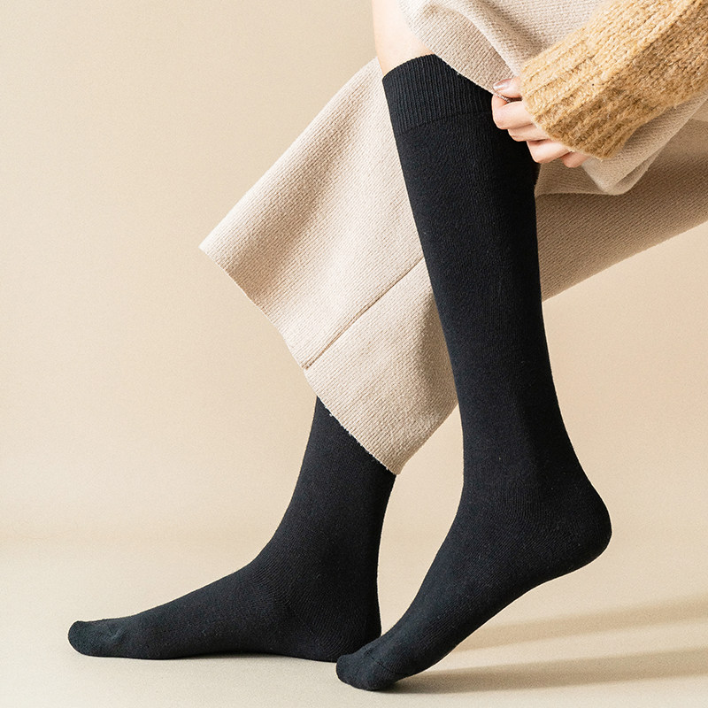 小腿袜子女冬季保暖加绒加厚毛圈秋冬季长筒袜及膝女袜高筒长袜子,淘宝优惠券,粉丝福利购,淘宝优惠卷