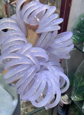 河南南阳石佛寺玉器批发市场紫色玛瑙手镯天然原色高冰玉髓紫罗兰