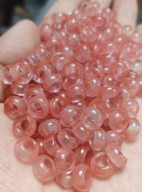 草莓晶加厚大孔玉环西瓜晶甜甜圈散隔片串珠DIY手链饰配饰批发