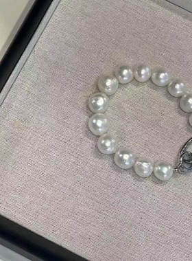 巴洛克10-11mm淡水珍珠手链女