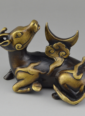 仿古风黄铜文房四宝书桌工艺品