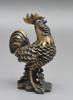 摆件全铜金鸡工艺品车载古玩杂项