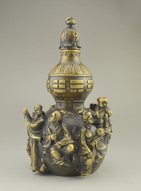 纯铜仿古风镇宅开口乔迁八仙葫芦