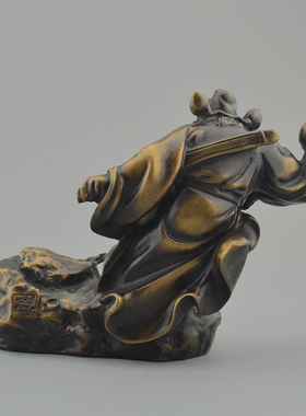 黄铜实心钟馗伏魔玄关招财工艺品